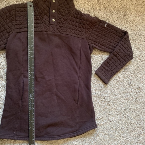 Columbia Sweater Womens Medium Brown Pullover Buttons Pockets - Picture 7 of 9